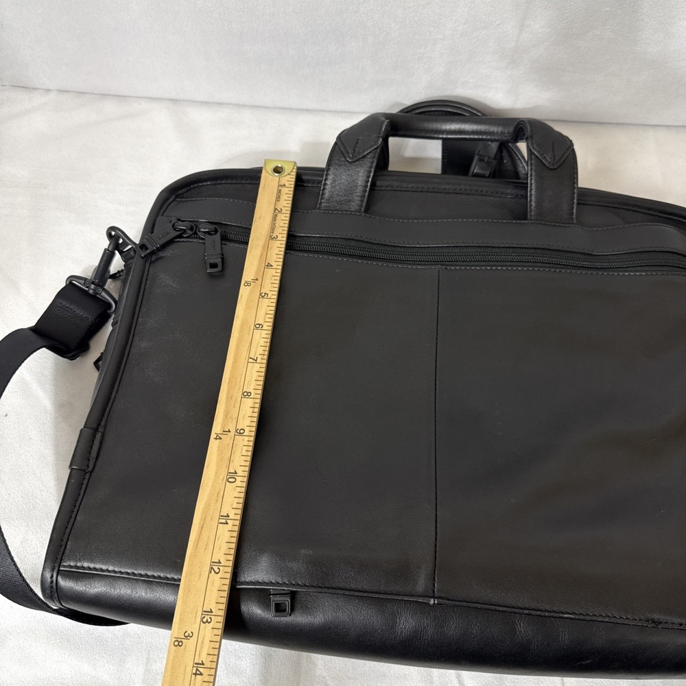 TUMI‎ Briefcase Leather Black Laptop Bag Business Travel Computer 96111DH - Picture 10 of 16